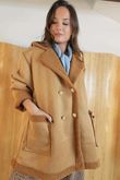 Aviator Oversized Shearling Jacket Tan /10=